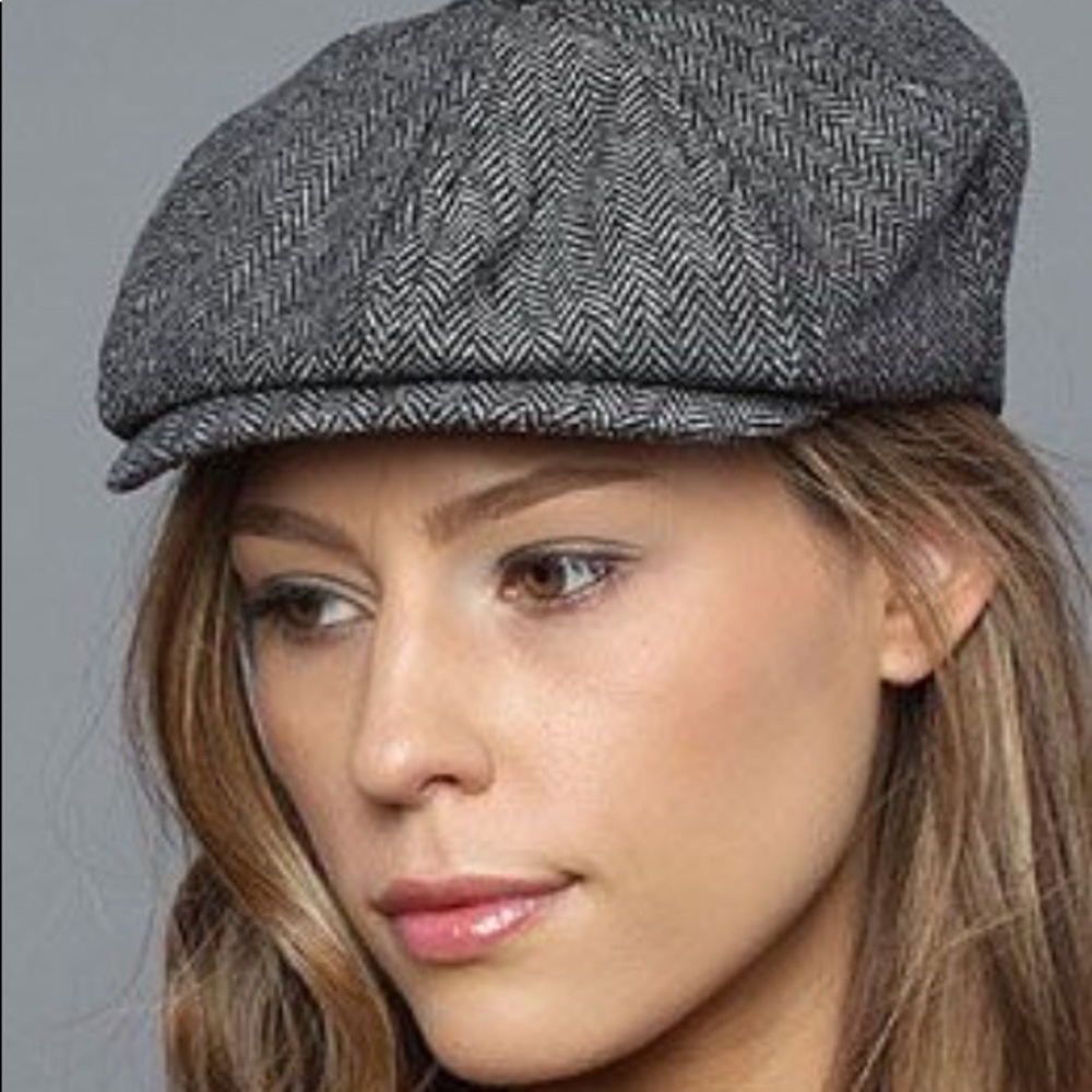 Tweed Gray and Brown Newsboy Hats Bundle